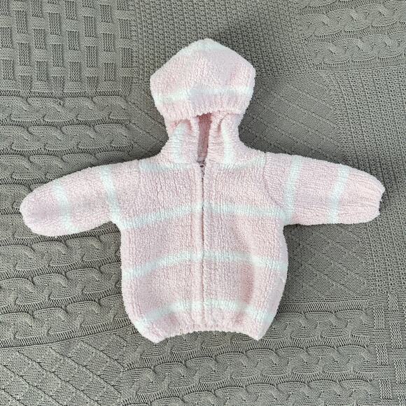 Angel Dear Chenille Hoodie Pretty Pink & Ivory ~ 0/6M - Picture 1 of 11
